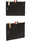 Pebble Grain Three Stripe Tab Small Coin Wallet Black - THOM BROWNE - BALAAN 3