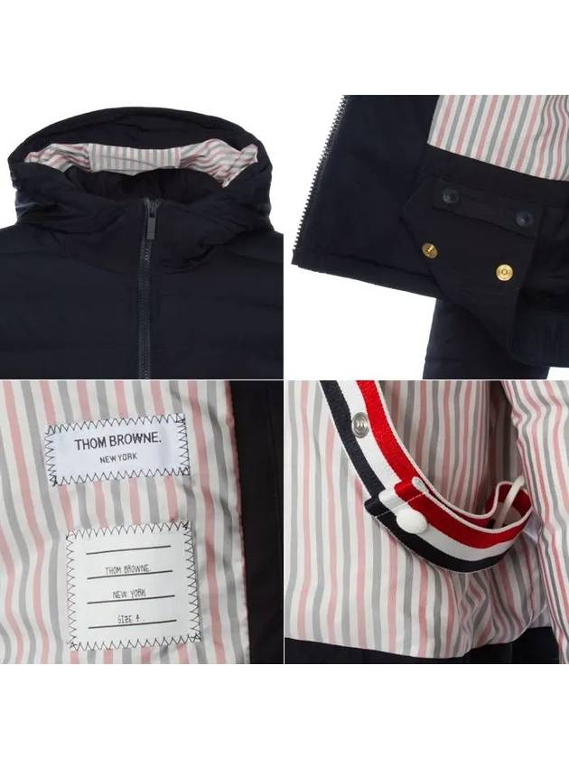 Poly Twill Down Filled 4-Bar Ski Padding Navy - THOM BROWNE - BALAAN 11