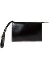 12th Anniversary Strap Leather Clutch Bag Black - JIL SANDER - BALAAN 2