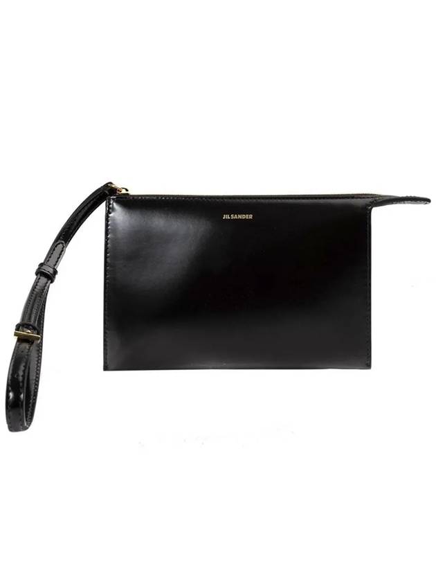 12th Anniversary Strap Leather Clutch Bag Black - JIL SANDER - BALAAN 2