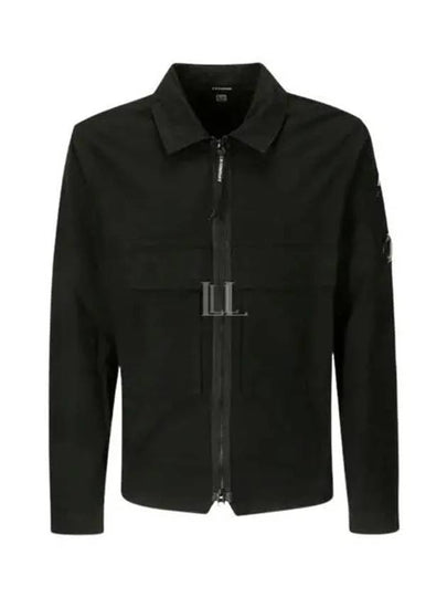 Organic Gabardine Over Long Sleeve Shirt Black - CP COMPANY - BALAAN 2