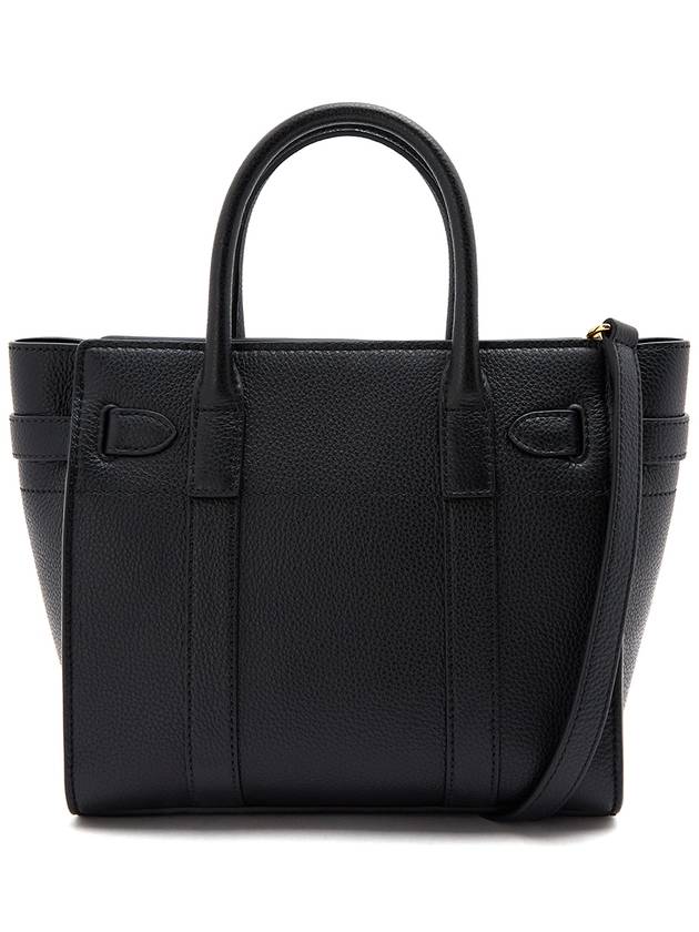 Bayswater Zipped Mini Classic Grain Tote Bag Black - MULBERRY - BALAAN 5