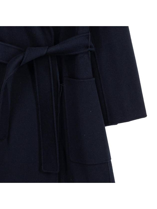 Paolore Wool Robe Single Coat Navy - MAX MARA - BALAAN 5