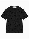 Jeans City Grid Allover Logo Print Short Sleeve T-Shirt Black - CALVIN KLEIN - BALAAN 2