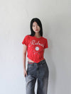 Sun and Moon Strap Tshirt VINTAGE RED - RUBATI - BALAAN 1