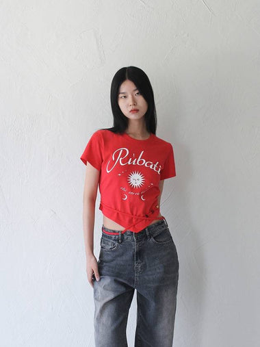 Sun And Moon Strap T-Shirt Vintage Red - RUBATI - BALAAN 1