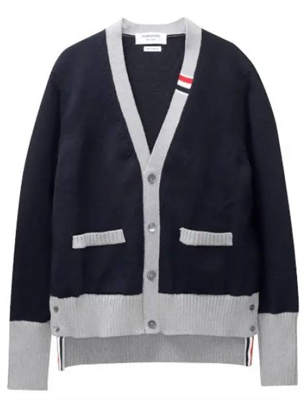 RWB Intarsia Jersey Cotton Cardigan Men - THOM BROWNE - BALAAN 1