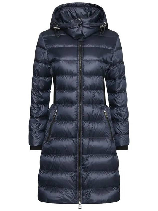 Women's Detachable Hooded Long Padding Midnight Blue - BURBERRY - BALAAN 2