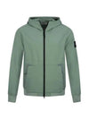 Men's Wappen Patch Softshell Zip Up Hoodie Green - STONE ISLAND - BALAAN 2