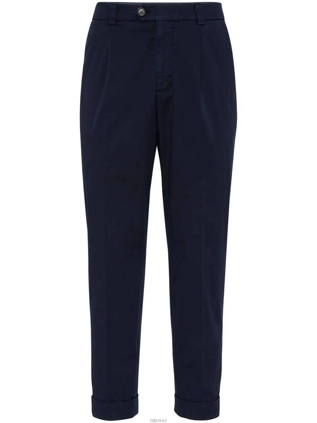 Lace Sure Fit Cotton Straight Pants Blue - BRUNELLO CUCINELLI - BALAAN 2