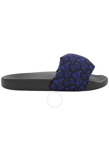 Burberry Men's Deep Royal Blue Monogram Print Padded Slides, Brand Size 40 ( US Size 7 ) - BURBERRY - BALAAN 1