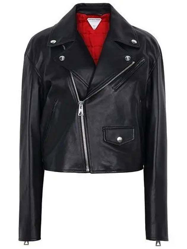 Leather Biker Jacket Black - BOTTEGA VENETA - BALAAN 2