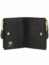 Logo Detail Napa Leather Half Wallet Black - MIU MIU - BALAAN 3