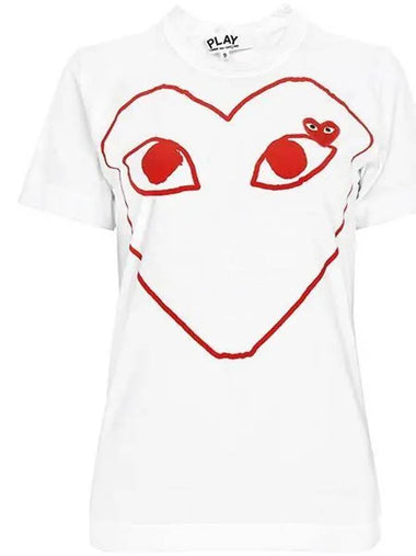 White Heart Logo Print T Shirt AZ T099 051 1 1209814 - COMME DES GARCONS - BALAAN 1