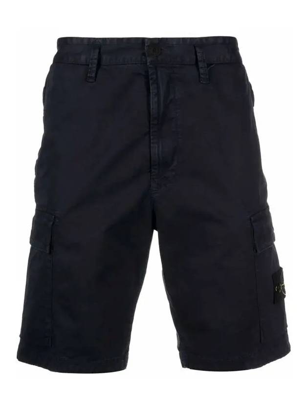 Wappen Patch Old Effect Bermuda Cargo Shorts Navy - STONE ISLAND - BALAAN 3