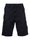 Wappen Patch Old Effect Bermuda Cargo Shorts Navy - STONE ISLAND - BALAAN 2