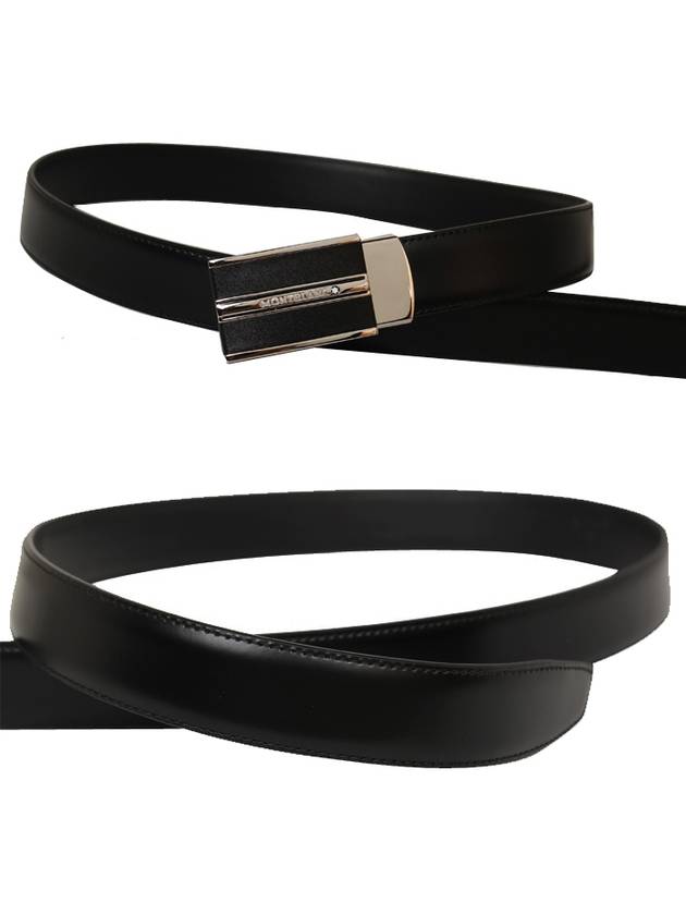 Classic Plate Buckle Leather Belt Black - MONTBLANC - BALAAN 4