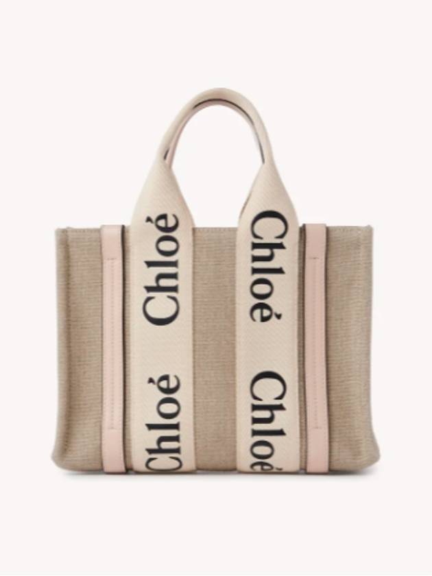 Woody Logo Small Tote Bag Blush Beige - CHLOE - BALAAN 3