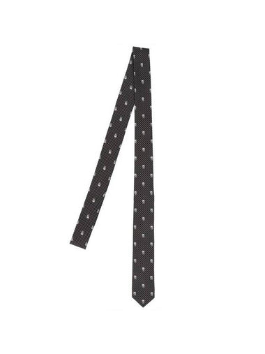 Skull Polka Dot Tie Black - ALEXANDER MCQUEEN - BALAAN 1