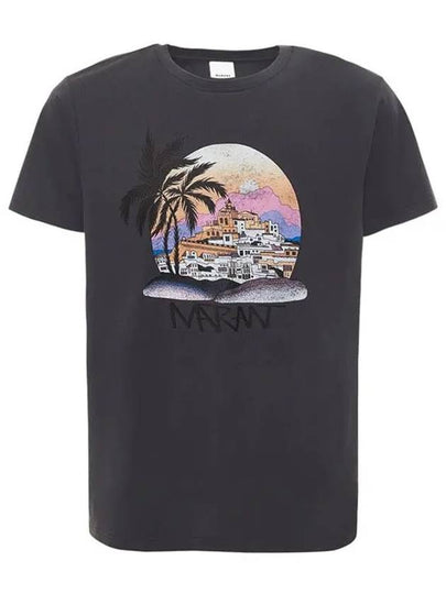 Zafferh Print Cotton Short Sleeve T-Shirt Faded Black - ISABEL MARANT - BALAAN 2