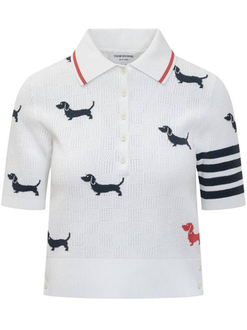 Thom Browne Hector Intarsia Polo - THOM BROWNE - BALAAN 1