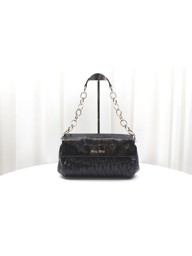 Pressed Matelasse Nappa Leather Shoulder Bag Black RP0350 - MIU MIU - BALAAN 1