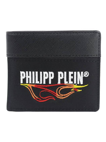 Men's embroidery logo bifold wallet F19 MVG0243 PTE003N - PHILIPP PLEIN - BALAAN 1