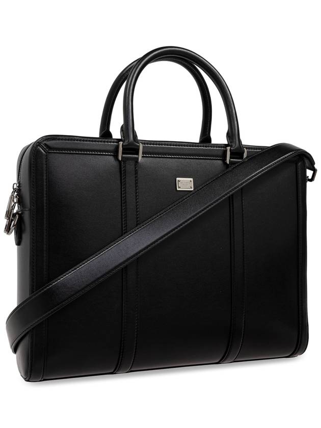 Dolce & Gabbana Leather Briefcase, Men's, Black - DOLCE&GABBANA - BALAAN 4