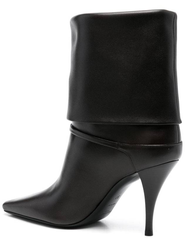 Niki Leather Ankle Boots Eagle Brown - SAINT LAURENT - BALAAN 4