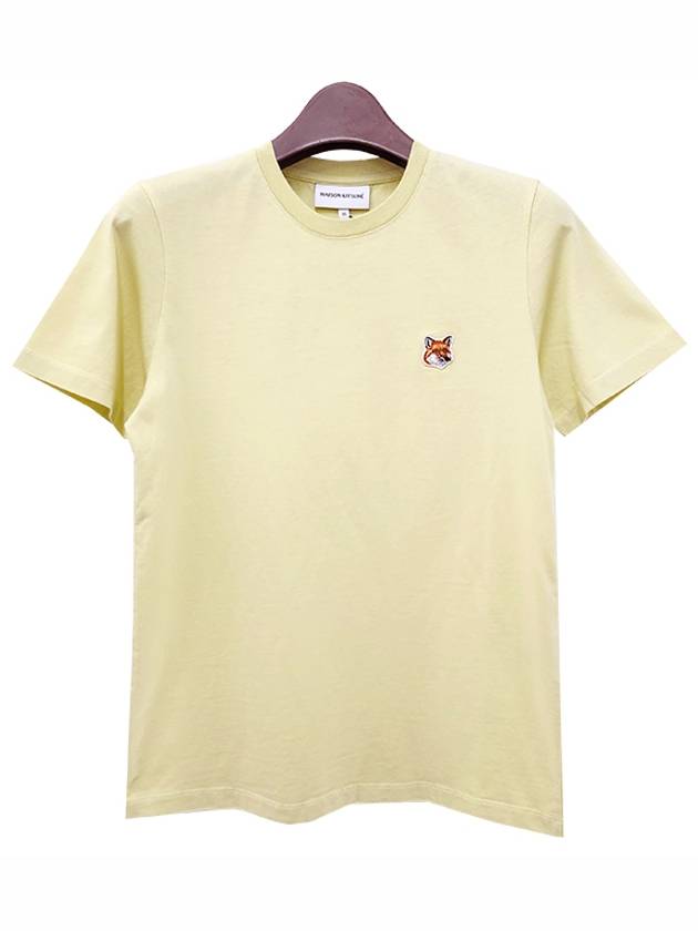 Fox Head Patch Regular Short Sleeve T-Shirt Chalk Yellow - MAISON KITSUNE - BALAAN 2