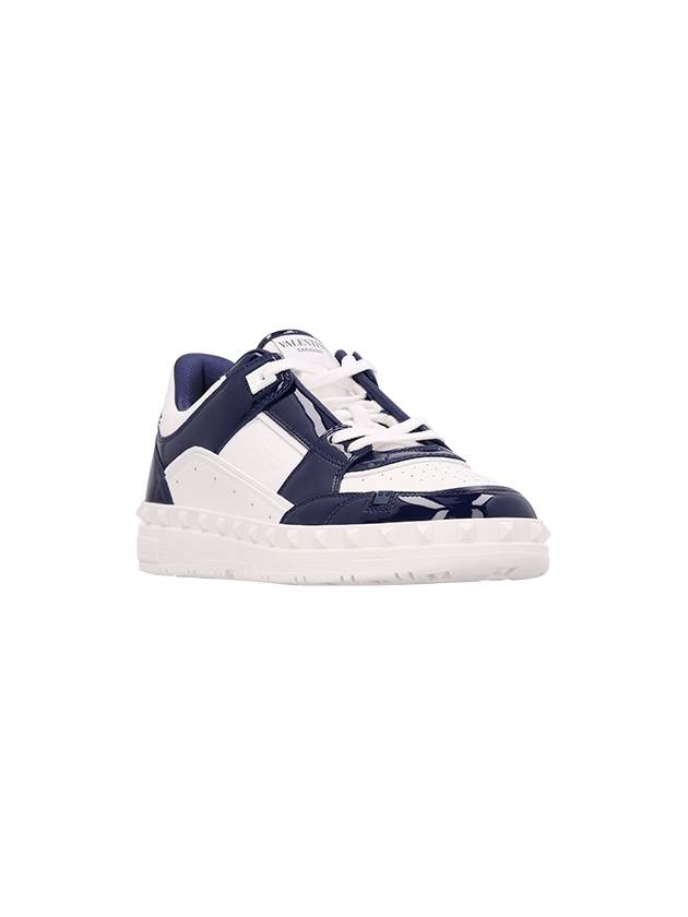 Free Dot Patent Leather Low Top Sneakers White Blue - VALENTINO - BALAAN 3