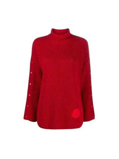 CICLISTA bottom big logo button point turtleneck red women s knit 233393 - MONCLER - BALAAN 1