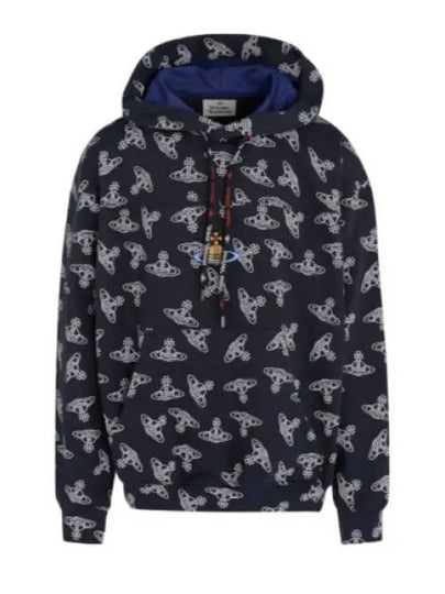 Fresh Allover Logo Print Hoodie Navy - VIVIENNE WESTWOOD - BALAAN 2