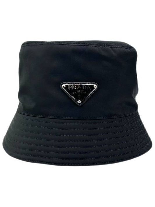 Triangle Logo Re-nylon Bucket Hat Black - PRADA - BALAAN 2