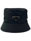 Triangle Logo Re-nylon Bucket Hat Black - PRADA - BALAAN 2