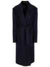 Navy Belted Wool Cashmere Coat 2M151403F 07MR - CELINE - BALAAN 2