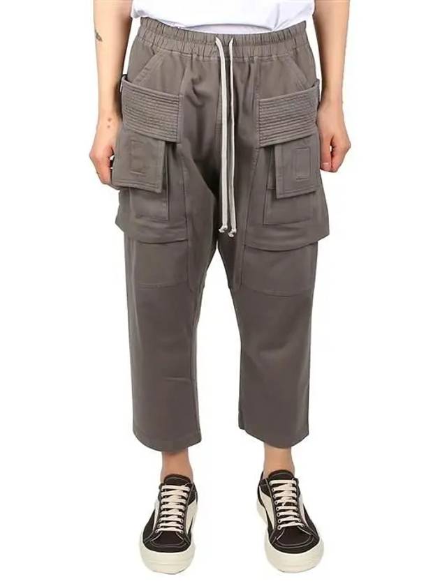 Drawstring Drop Crotch Cotton Straight Pants Dust - RICK OWENS - BALAAN 2