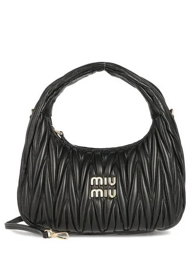 Wander Materasse Nappa Leather Mini Hobo Tote Bag Black - MIU MIU - BALAAN 2