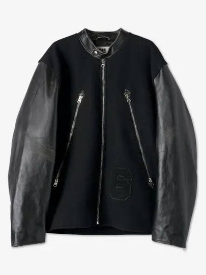 Oversized Wool Nylon Bomber Jacket Black - MAISON MARGIELA - BALAAN 2