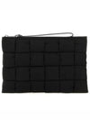 Cassette Small Flat Clutch Bag Black - BOTTEGA VENETA - BALAAN 4