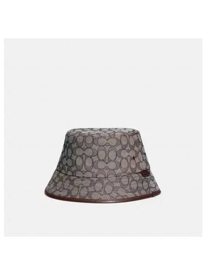 Signature Jacquard Bucket Hat Brown Grey - COACH - BALAAN 2