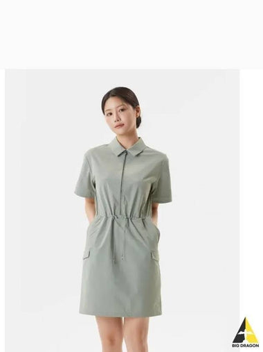 Women s Woven Zip up Dress Khaki SP322UOP79 - DESCENTE - BALAAN 1