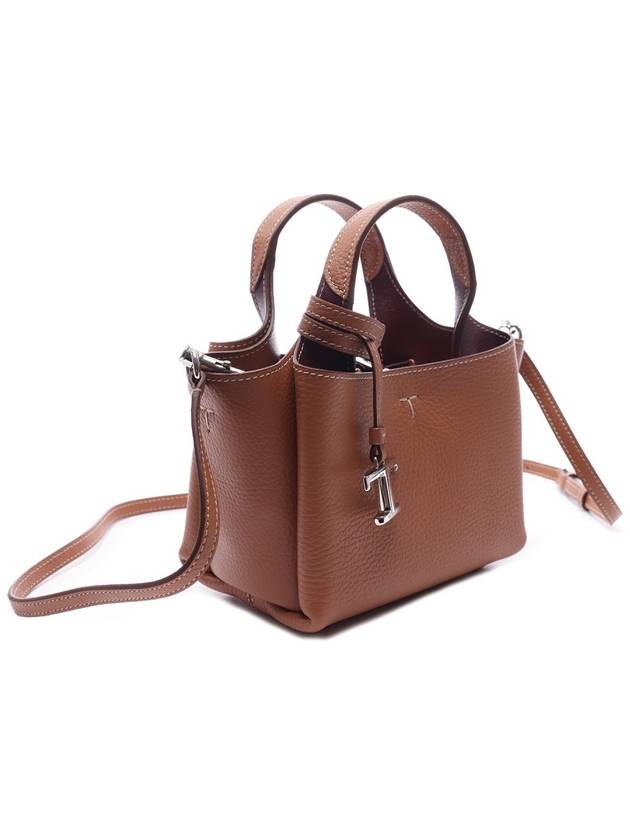 Micro Leather Tote Bag Brown - TOD'S - BALAAN 4