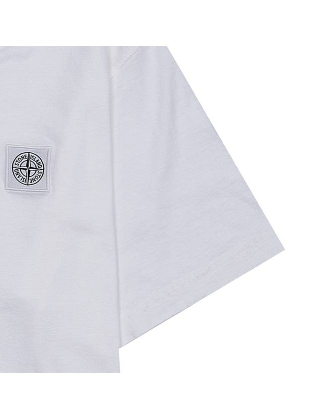 Organic Cotton Short Sleeve T-Shirt White - STONE ISLAND - BALAAN 7