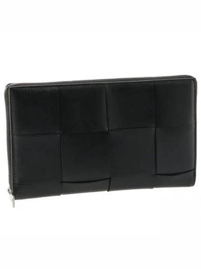 Intrecciato Zipper Around Medium Wallet Black - BOTTEGA VENETA - BALAAN 2