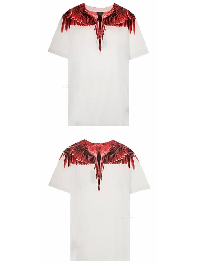 Red Wings Short Sleeve T-shirt White - MARCELO BURLON - BALAAN 6