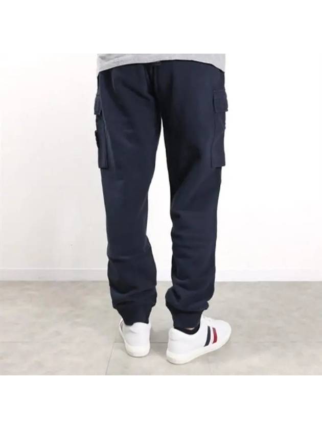 Garment Dyed Cotton Fleece Track Pants Navy - STONE ISLAND - BALAAN 5