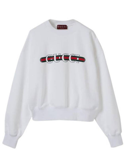 Print Cotton Jersey Sweatshirt White - GUCCI - BALAAN 2