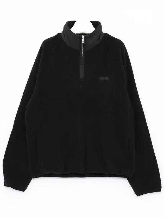 Logo Applique Fleece Sweatshirt Black - A.P.C. - BALAAN 3