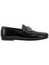 Men's Logo Plaque Loafers Black - SALVATORE FERRAGAMO - BALAAN.